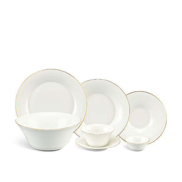 Bộ đồ ăn 22 sản phẩm - Tulip Ngà - Chỉ Vàng