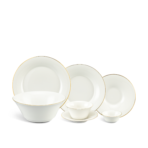  Bộ đồ ăn 22 sản phẩm - Tulip Ngà - Chỉ Vàng 