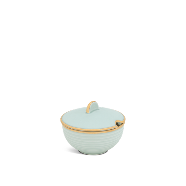 Chén đường + nắp - Cordon - Men Ngọc Sương Mờ (Trang Trí Vàng)