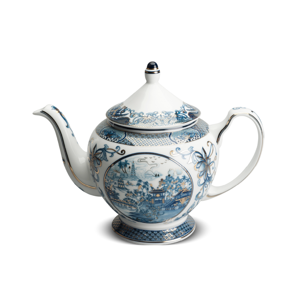 Bình trà + nắp - Hoàng Cung - Hồn Việt vàng