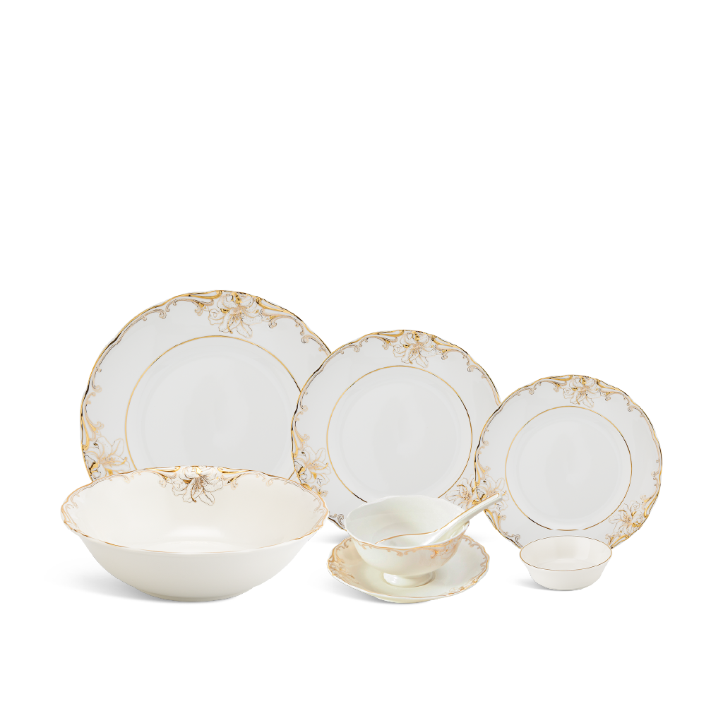 Bộ đồ ăn 30 sản phẩm - Đài Các IFP - Trang trí hoa