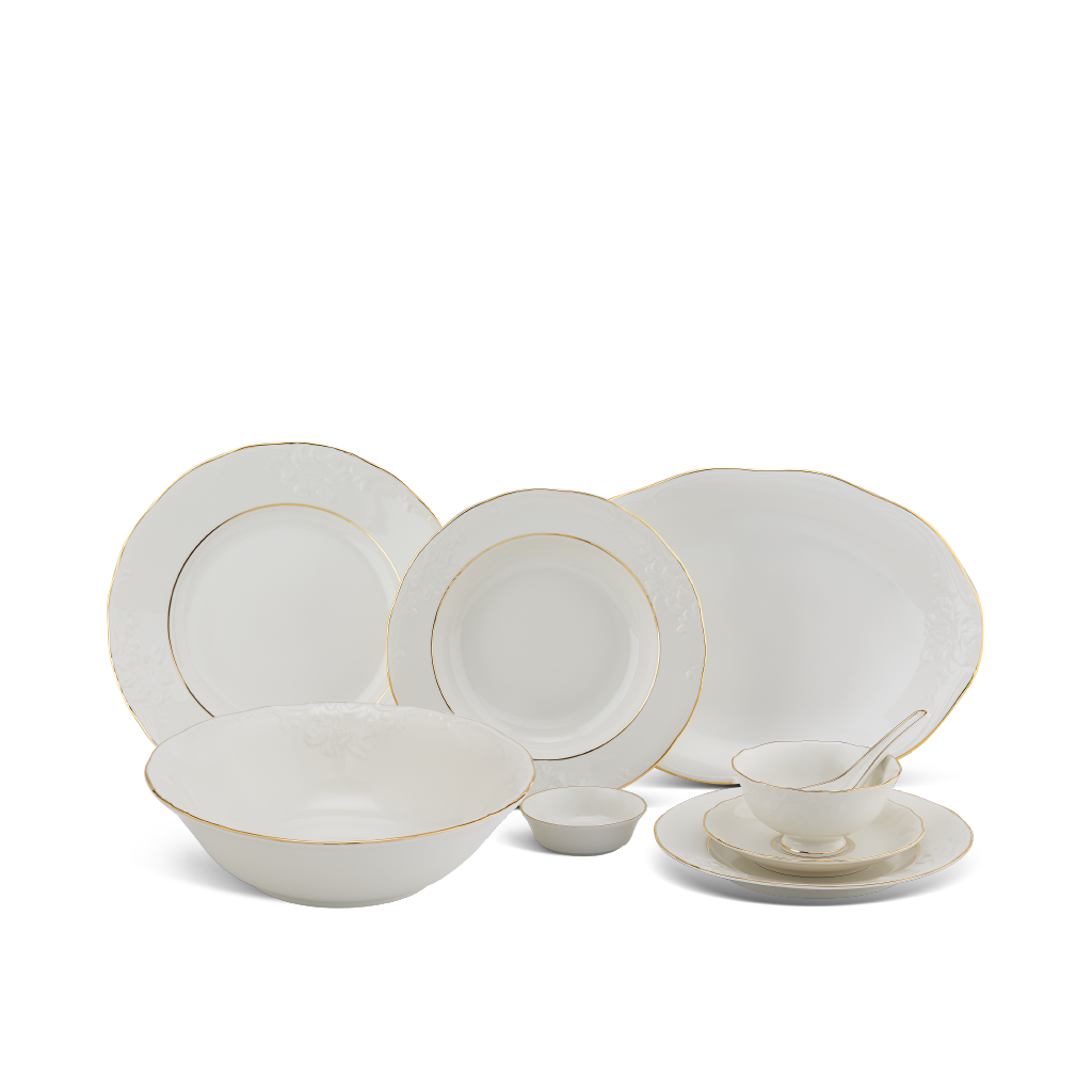 Bộ đồ ăn 6 người Âu-Á 45 sản phẩm - Đài Các IFP - Chỉ Vàng