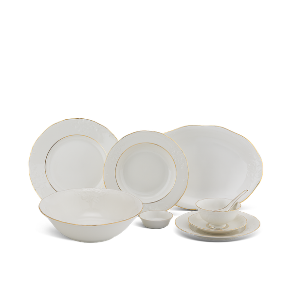 Bộ đồ ăn 6 người Âu-Á 45 sản phẩm - Đài Các IFP - Chỉ Vàng