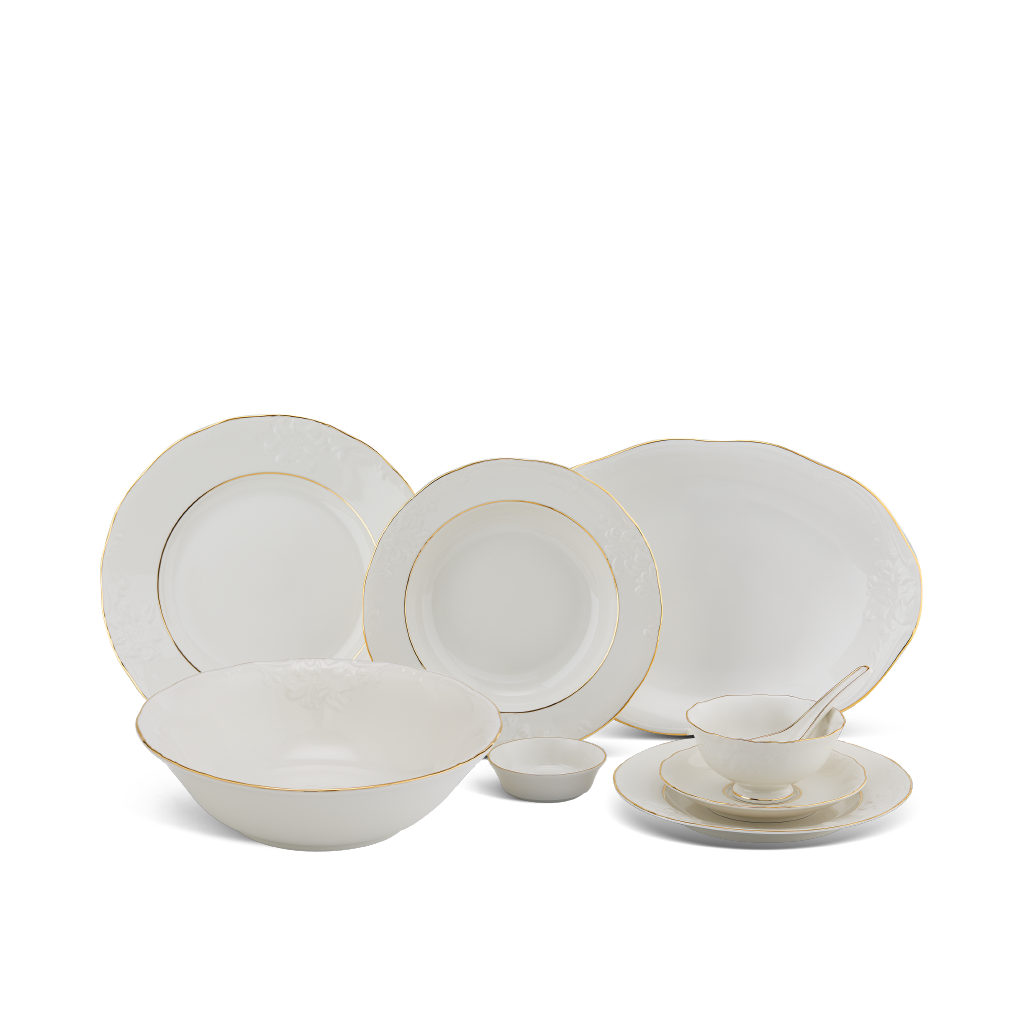 Bộ đồ ăn 6 người Âu-Á 45 sản phẩm - Đài Các IFP - Chỉ Vàng