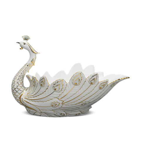  Tô trái cây Khổng Tước - Trang trí vàng 