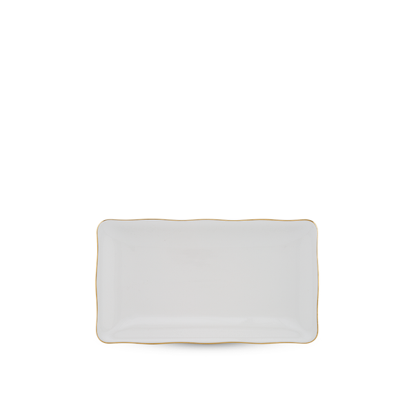 Dĩa chữ nhật - Mẫu Đơn IFP - Chỉ Vàng