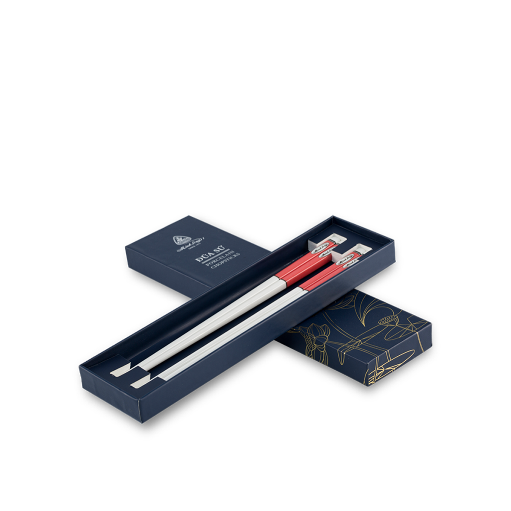 Đũa sứ dưỡng sinh 24.4 cm (2đôi/HQ) - Dưỡng sinh IFP – Màu Đỏ Pastel