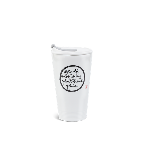  Ly sứ dưỡng sinh 0.48 L + nắp ống hút (K1) - Dưỡng Sinh - Đây là một giây phút hạnh phúc 