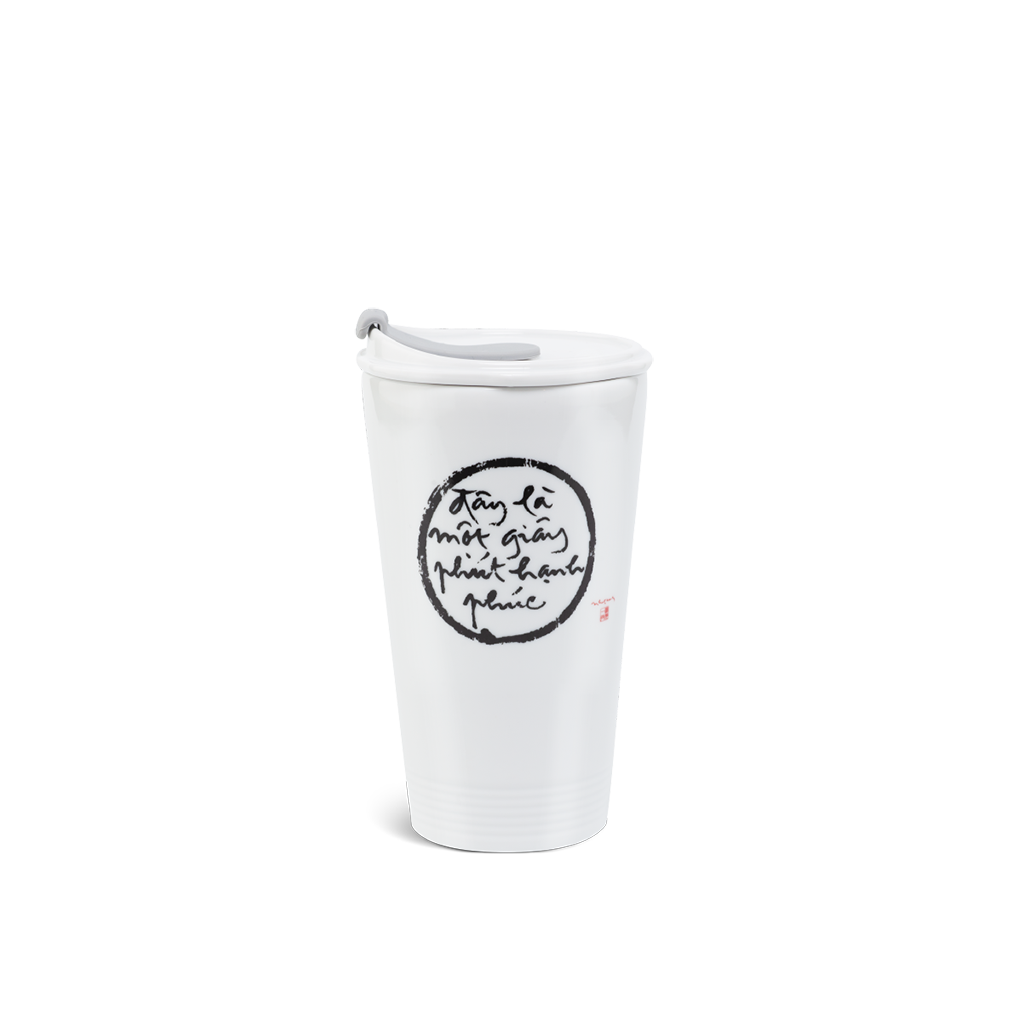 Ly sứ dưỡng sinh 0.48 L + nắp ống hút (K1) - Dưỡng Sinh - Đây là một giây phút hạnh phúc