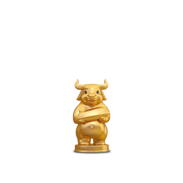 Trâu Như Ý dát vàng (10 cm) - Tượng - Dát Vàng
