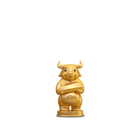  Trâu Như Ý dát vàng (10 cm) - Tượng - Dát Vàng 