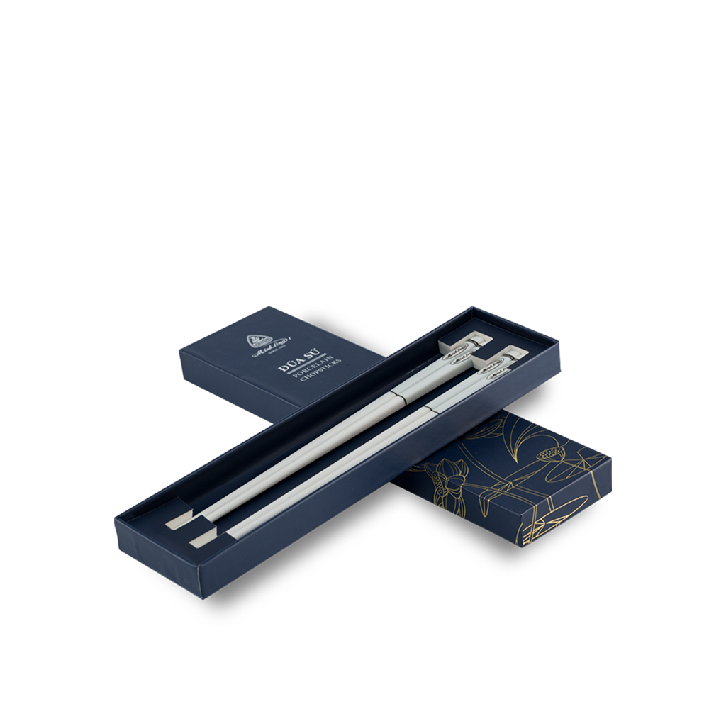 Đũa sứ dưỡng sinh 24.4 cm (2đôi/HQ) - Dưỡng sinh IFP – Màu Xám Pastel