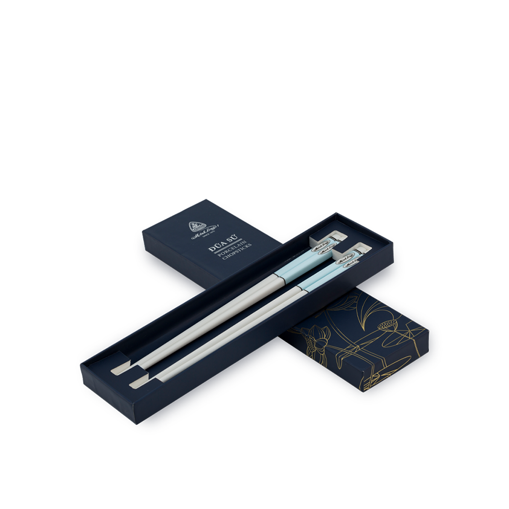 Đũa sứ dưỡng sinh 24.4 cm (2đôi/HQ) - Dưỡng sinh IFP – Màu Xanh Dương Pastel