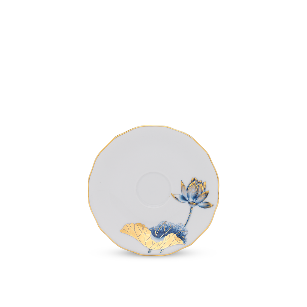 Dĩa lót tách 13 cm - Mẫu Đơn - Tịnh Tâm Vàng