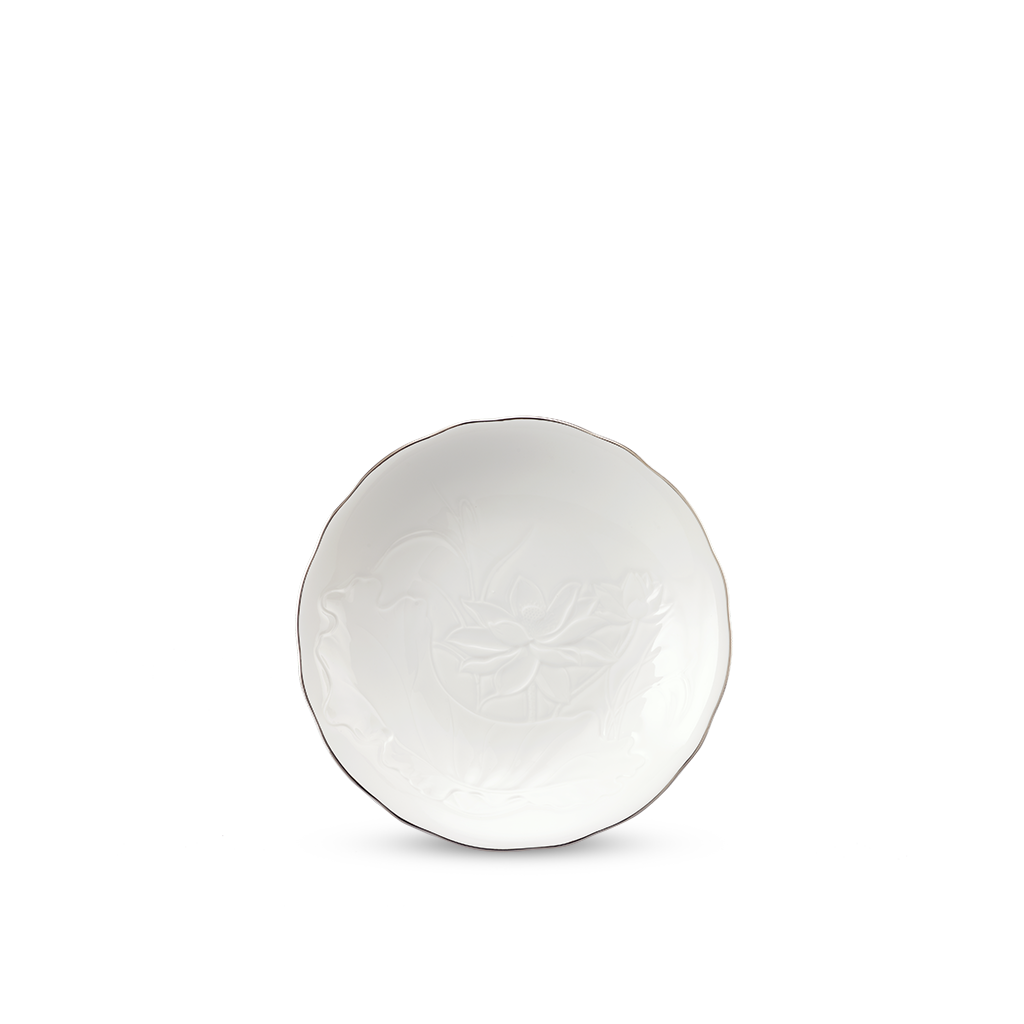 Dĩa tròn 25 cm - Sen IFP - Chỉ Bạch Kim