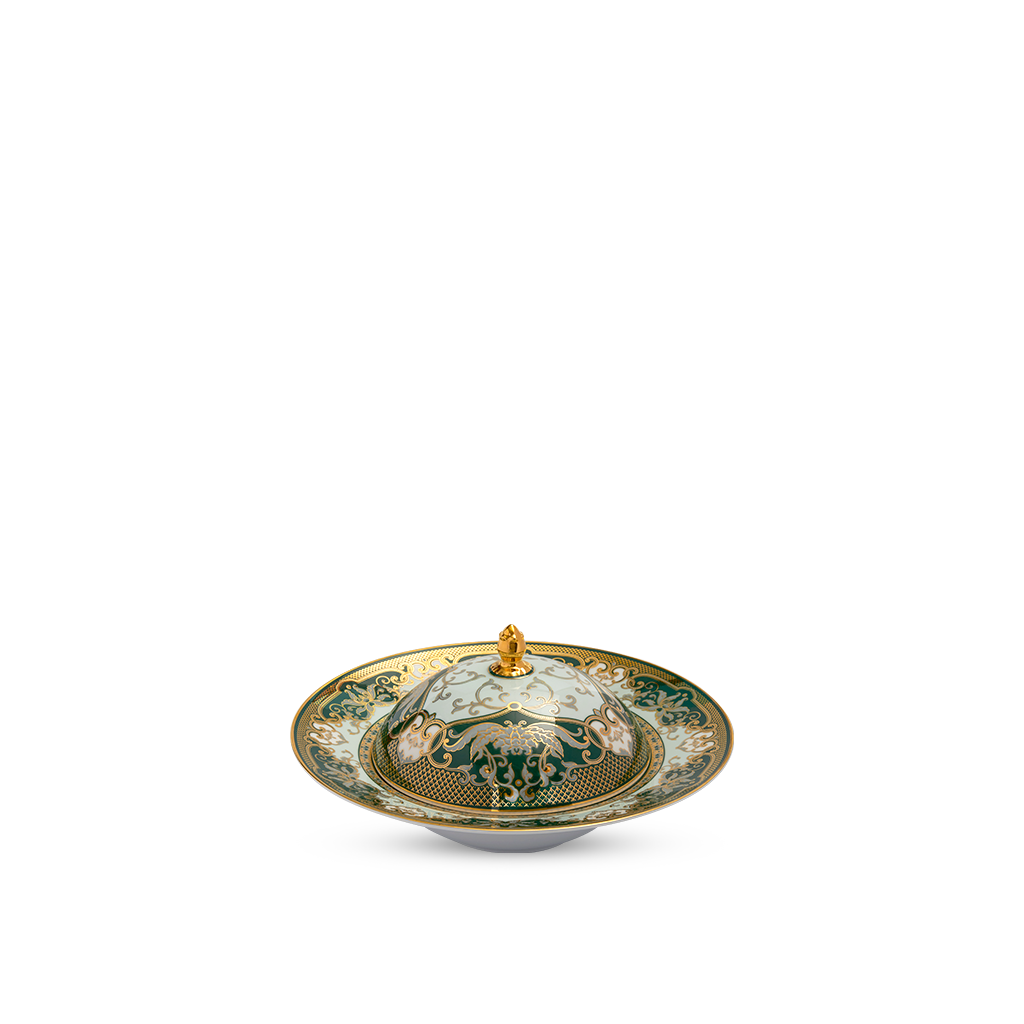 Dĩa vành sâu 25 cm + nắp - Hoàng Cung - Sen Ngọc Bích