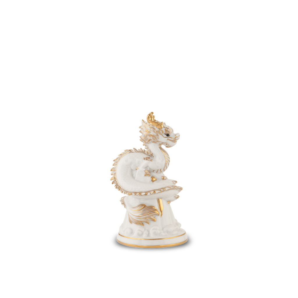 Tượng rồng Long Phù Đại Khánh 13.5 cm - Màu Trắng