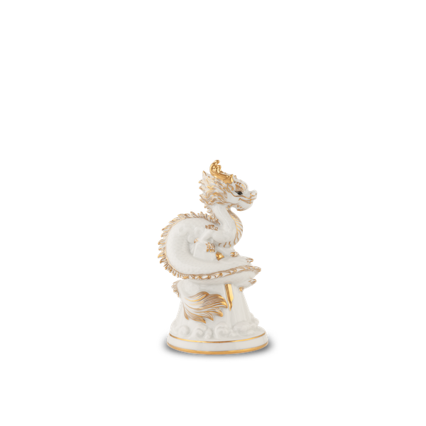 Tượng rồng Long Phù Đại Khánh 13.5 cm - Màu Trắng