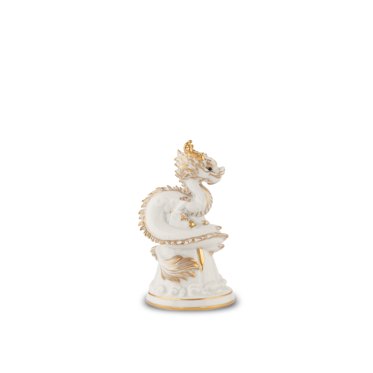 Tượng rồng Long Phù Đại Khánh 13.5 cm - Màu Trắng