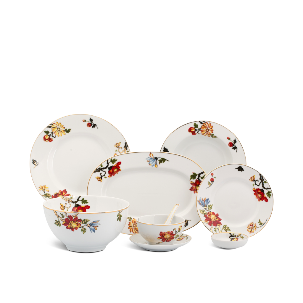 Bộ Đồ Ăn Camellia Cát Tường 6 Người 45 Sản Phẩm