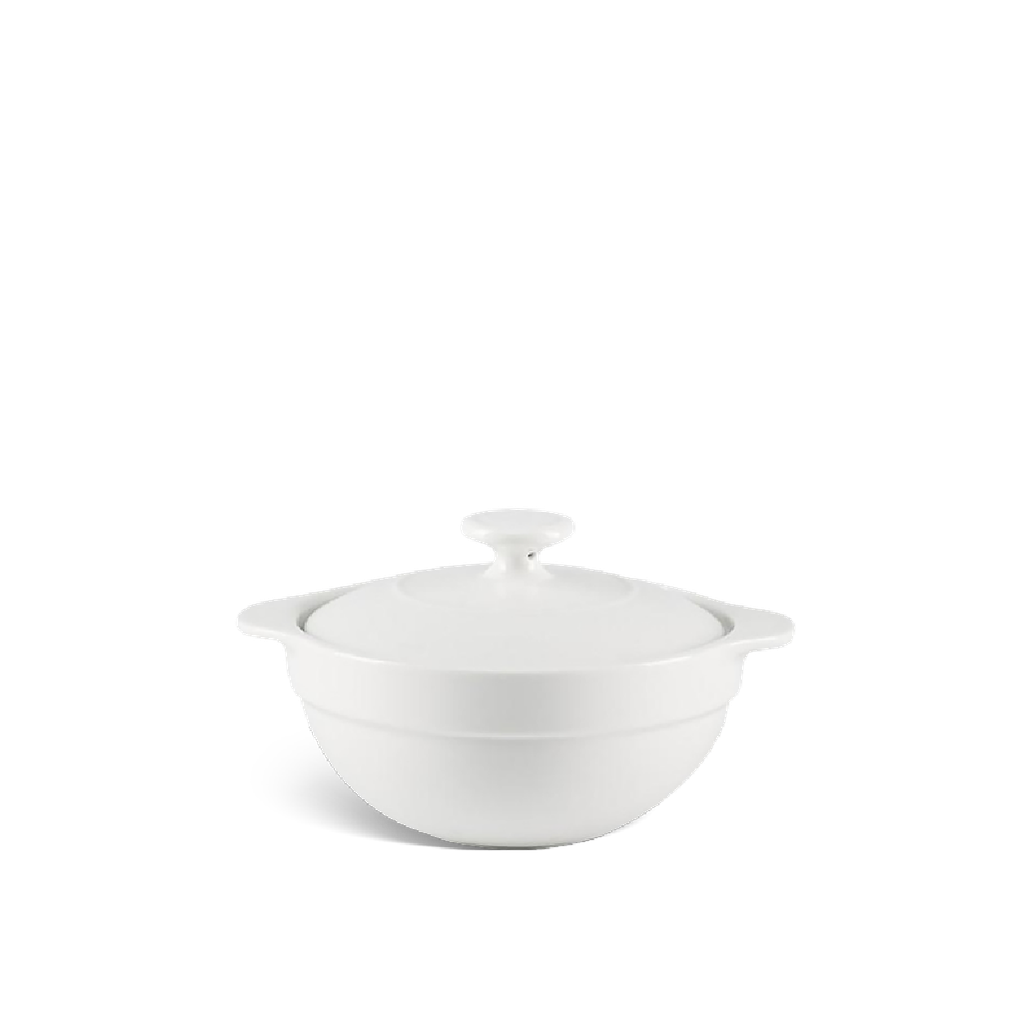 Thố cá nhân cạn Luna 0.3L + nắp - Misc Assortment - Trắng