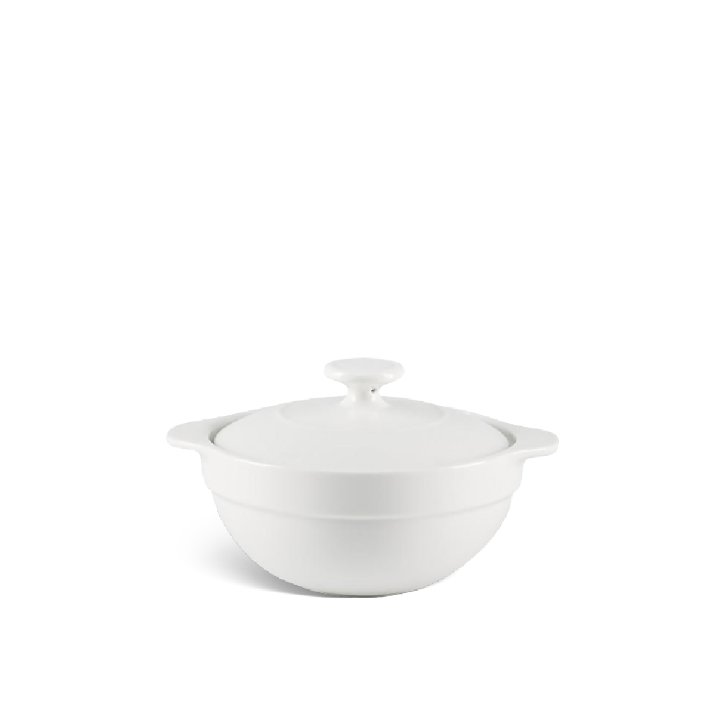 Thố cá nhân cạn Luna 0.3L + nắp - Misc Assortment - Trắng