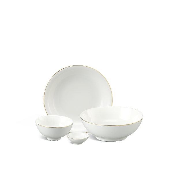 Bộ đồ ăn 10 Sản Phẩm - Jasmine Ly's - Viền Chỉ Vàng