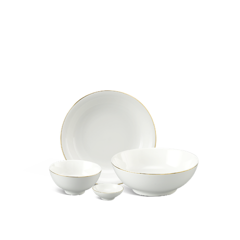  Bộ đồ ăn 10 Sản Phẩm - Jasmine Ly's - Viền Chỉ Vàng 