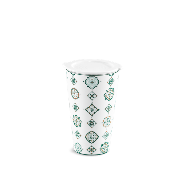 Ly sứ dưỡng sinh 0.48 L (K1) + nắp - Dưỡng Sinh - Vintage (LTN)