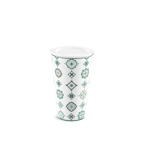  Ly sứ dưỡng sinh 0.48 L (K1) + nắp - Dưỡng Sinh - Vintage (LTN) 