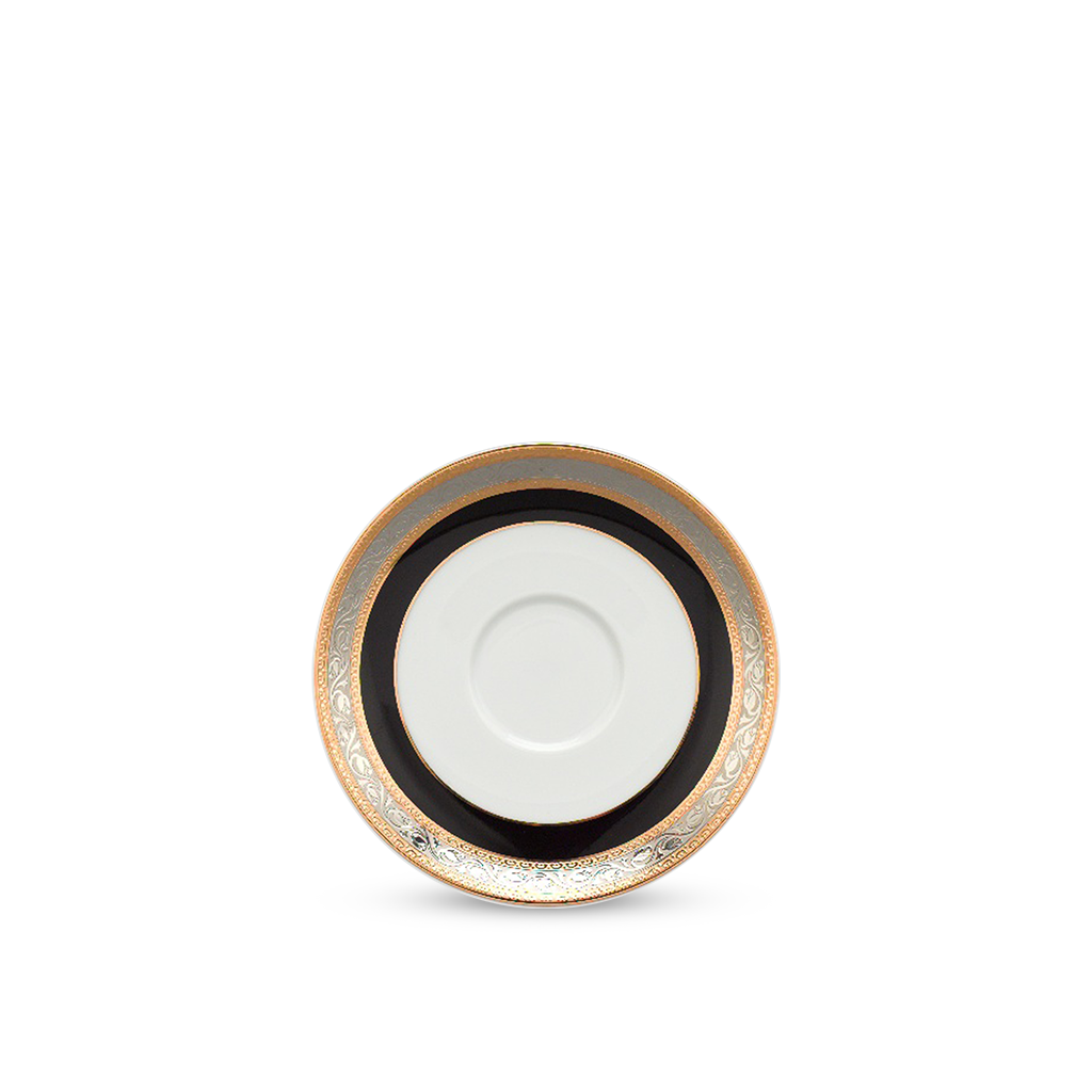 Dĩa lót chén 15 cm - Jasmine - Hoa Hồng Đen khắc nổi