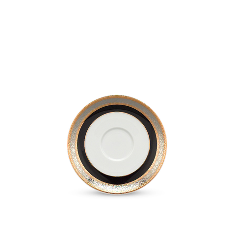  Dĩa lót chén 15 cm - Jasmine - Hoa Hồng Đen khắc nổi 