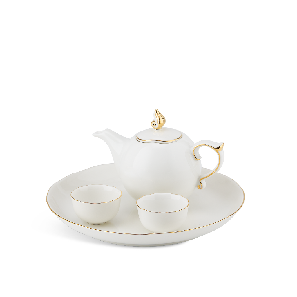 Bộ trà 0.3 L - Mẫu Đơn IFP -  Chỉ Vàng