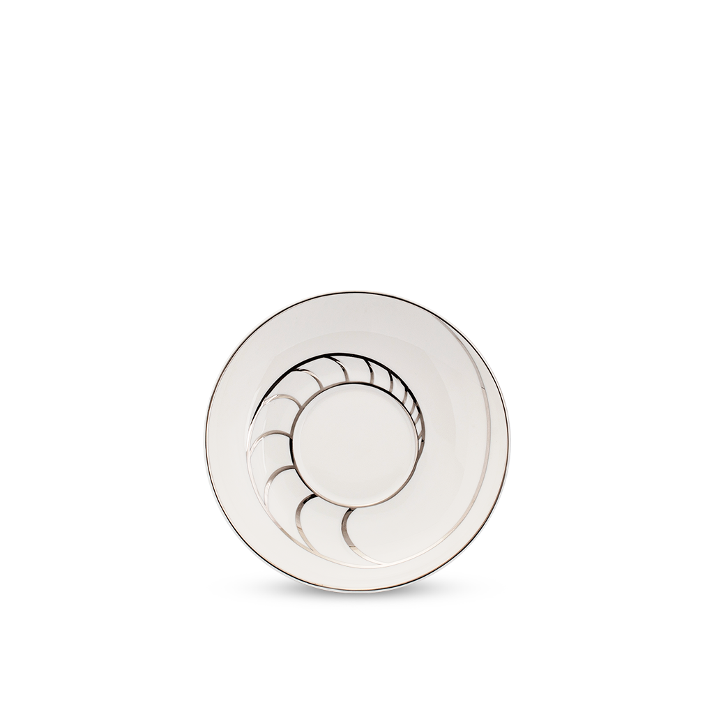 Dĩa Lót Chén Ngọc Biển 16cm Chỉ Bạch Kim