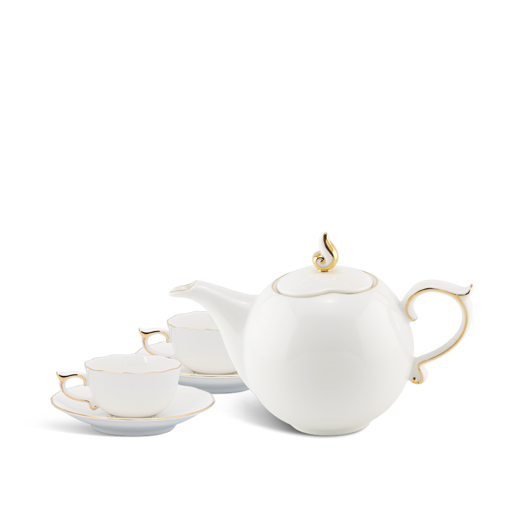 Bộ trà 0.7 L - Mẫu đơn IFP - Chỉ Vàng