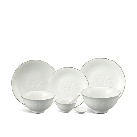  Bộ đồ ăn 32 sản phẩm - Sen IFP - Chỉ Bạch Kim 