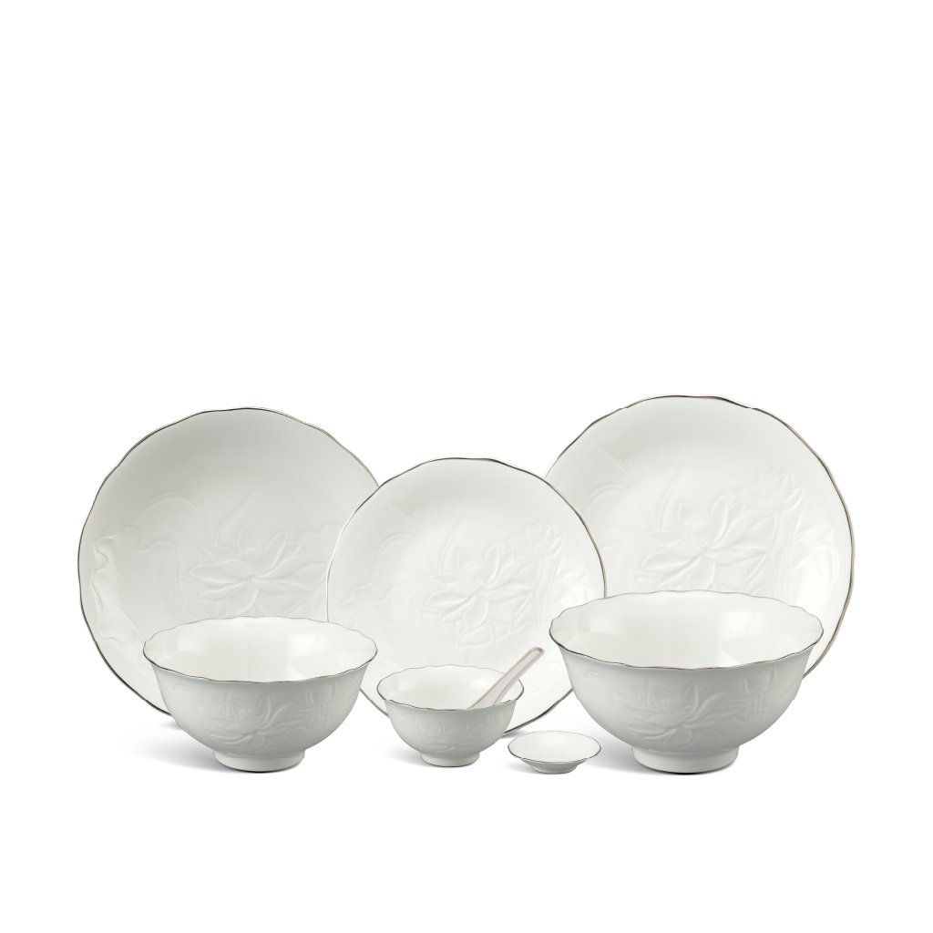 Bộ đồ ăn 32 sản phẩm - Sen IFP - Chỉ Bạch Kim