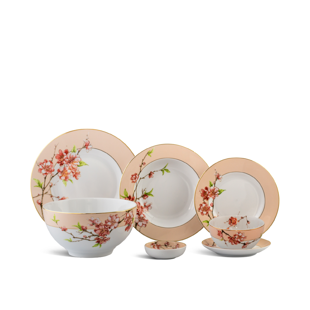 Bộ đồ ăn 23 sản phẩm - Camellia - Hoa Đào