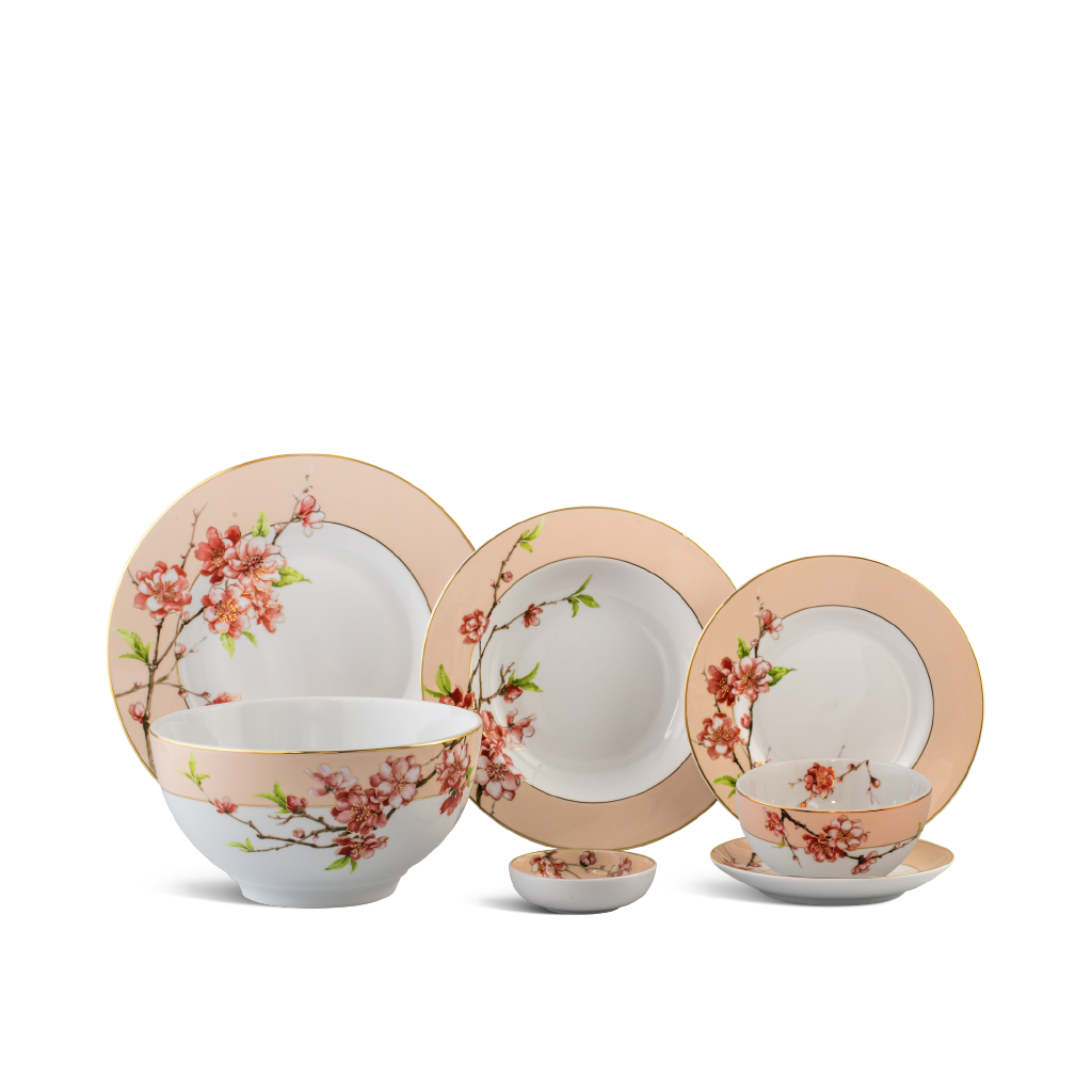 Bộ đồ ăn 23 sản phẩm - Camellia - Hoa Đào