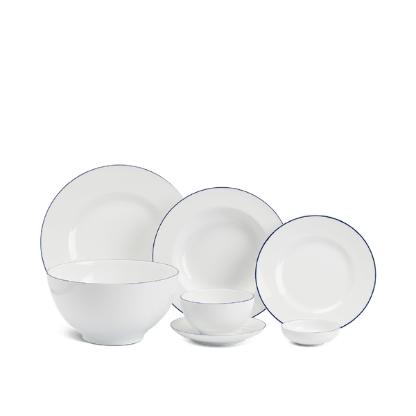 Bộ đồ ăn 25 sản phẩm (B) - Camellia - Chỉ Xanh Dương