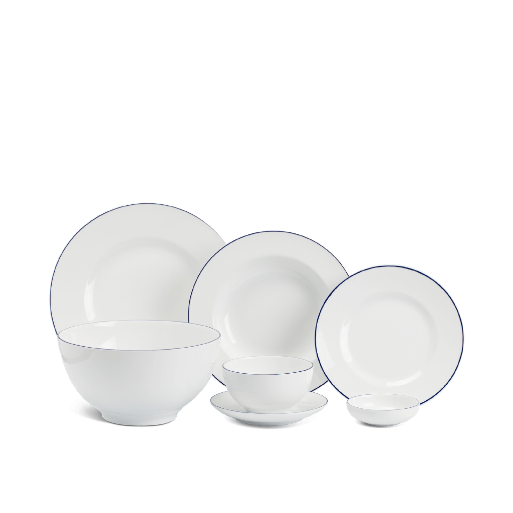 Bộ đồ ăn 25 sản phẩm (B) - Camellia - Chỉ Xanh Dương