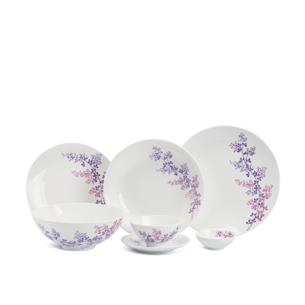 Bộ đồ ăn 22 sản phẩm - Daisy - Cỏ Tím