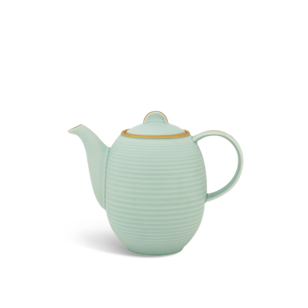 Bình trà cao + nắp - Cordon - Men Ngọc Sương Mờ (Trang Trí Vàng)