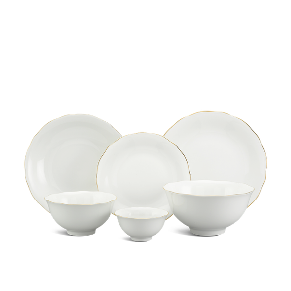 Bộ đồ ăn 22 sản phẩm - Mẫu Đơn IFP - Chỉ Vàng