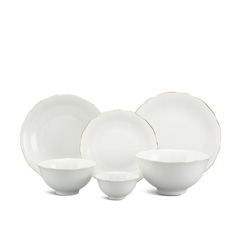  Bộ đồ ăn 22 sản phẩm - Mẫu Đơn IFP - Chỉ Vàng 