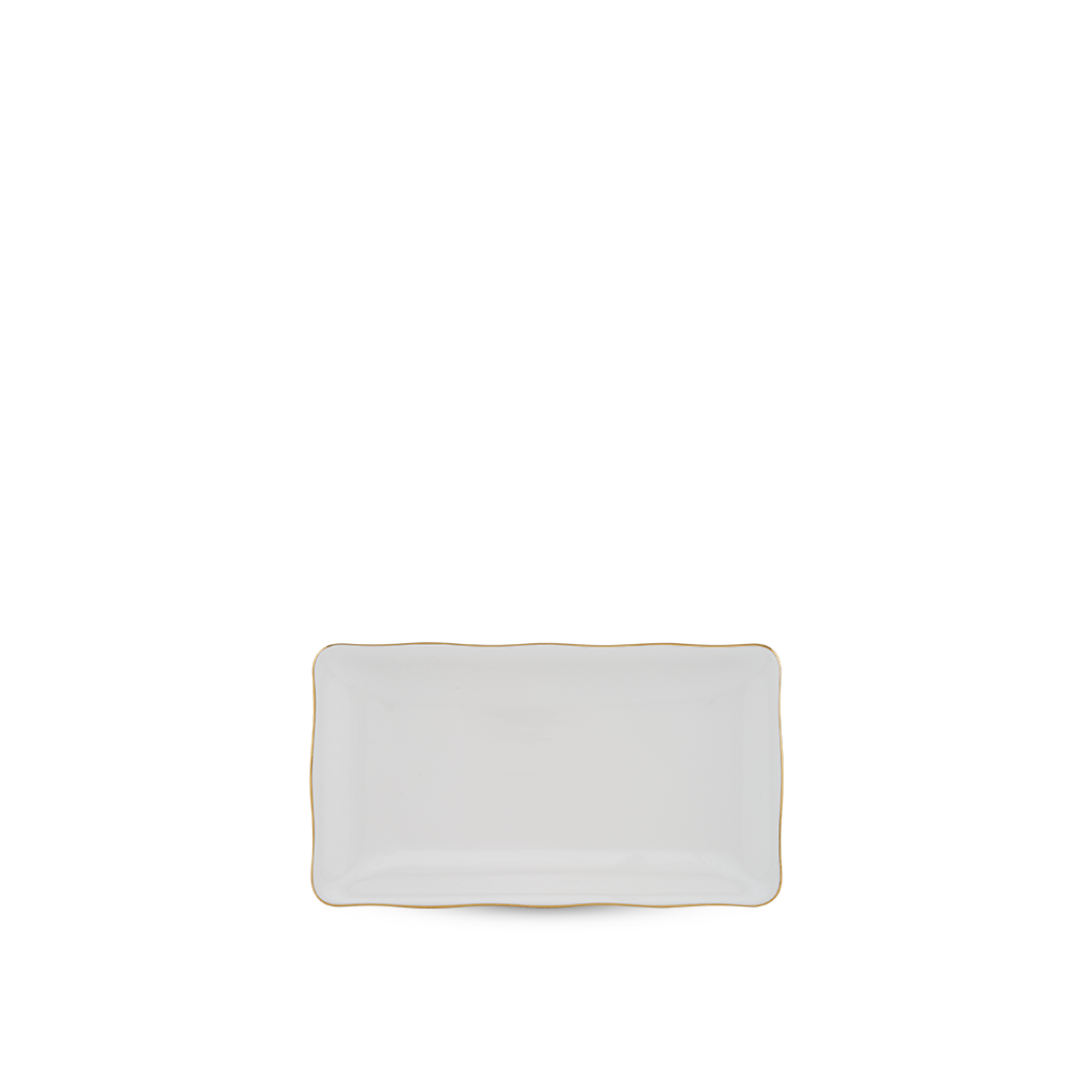 Dĩa chữ nhật - Mẫu Đơn IFP - Chỉ Vàng