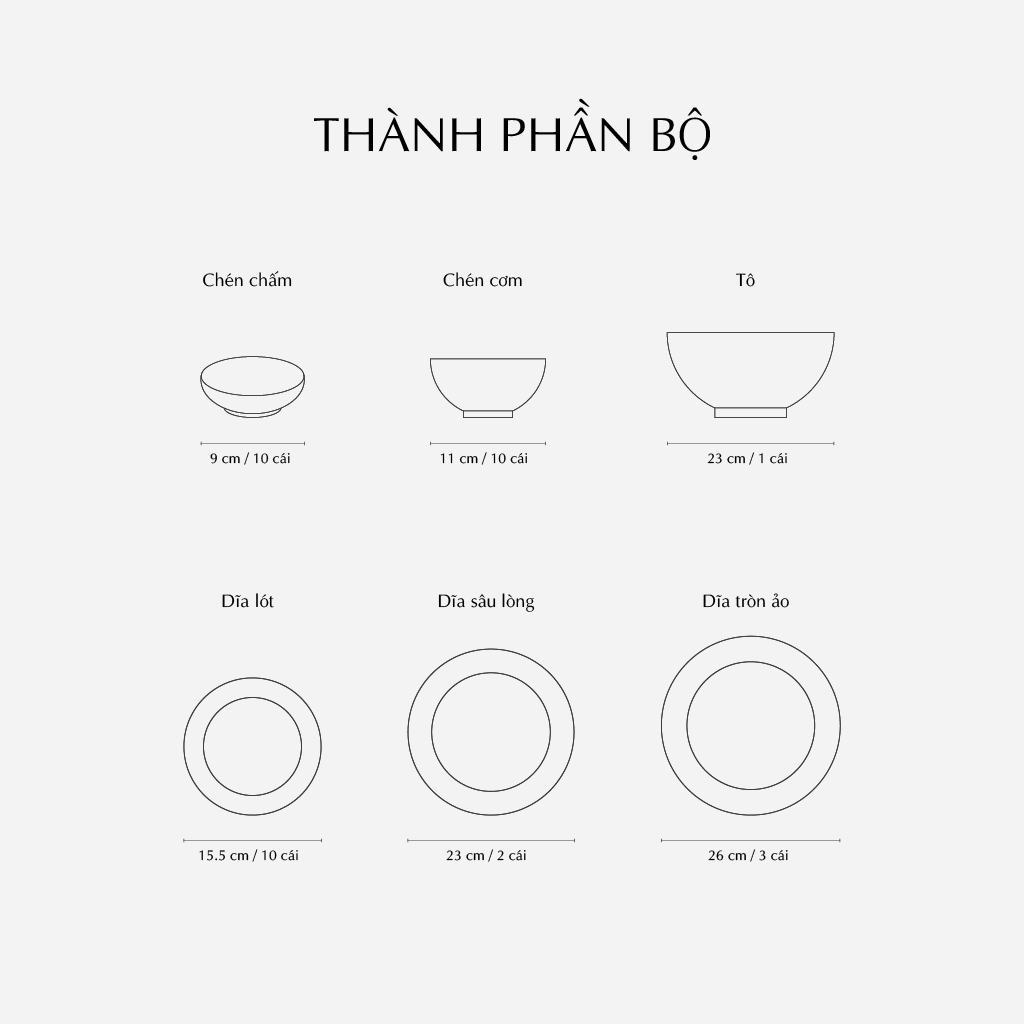 Bộ đồ ăn 10 người 36 sản phẩm - Daisy - Bóng Bay