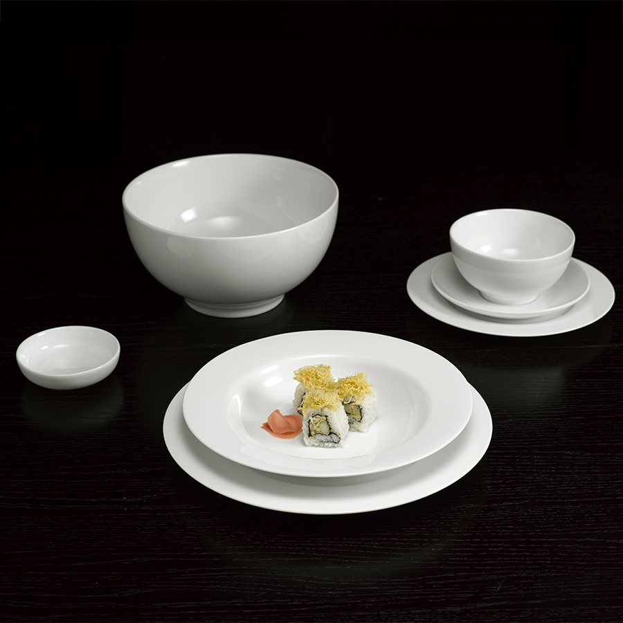 Bộ đồ ăn Camellia Trắng