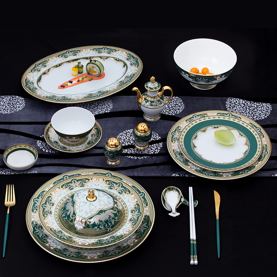 Bộ đồ ăn Hoàng Cung Sen Ngọc Bích