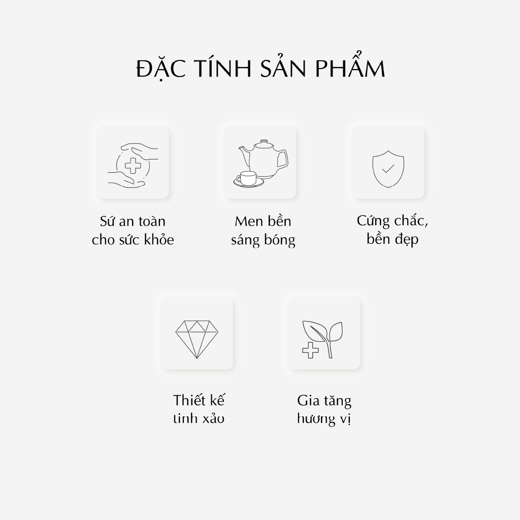 Bộ trà 0.3 L - Mẫu Đơn IFP -  Chỉ Vàng